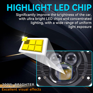 Faro Delantero LED de 3 Pulgadas para Motocicleta, Doble Color Blanco y Amarillo, Sistemas de Iluminación Automática, Luz Alta y Baja, 3 Lentes, Luces Auxiliares para Moto - Product Image 5