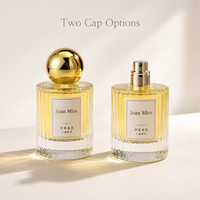 Flacon cylindrique en verre de luxe de haute qualité pour parfum, 30ml, 50ml, 100ml, avec bouchon à vis, rechargeable, pour sérum de soin, vente en gros, en stock