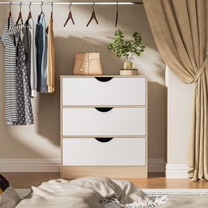 Commode moderne à 3 tiroirs personnalisée OEM, grand meuble de rangement en bois pour salon, tables consoles en chêne <span class=keywords><strong>blanc</strong></span>, petites dimensions - Product Image 3