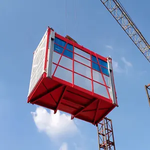 Construction Rack And Pinion Elevator SC200/200 0-34m/Min Speed Passenger And Material Hoist