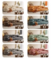 Canapé carré en tissu velours givré de luxe léger avec rembourrage en éponge, design moderne et minimaliste pour petit appartement ou salon
