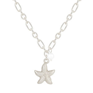 Gemnel 925 Silver Mildred Starfish Collar sin deslustre e impermeable Starfish & Natural Pearl Charm Colgante Collar - Product Image 6
