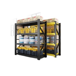 Étagère de rangement de garage en acier au carbone, coloris noir et jaune, type autoportant, étagères multifonctionnelles pour l'organisation et l'arrangement - Product Image 5