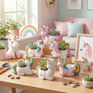 Juego <span class=keywords><strong>de</strong></span> 6 Macetas <span class=keywords><strong>de</strong></span> Cerámica con Forma <span class=keywords><strong>de</strong></span> <span class=keywords><strong>Unicornio</strong></span> para Pintar, Listas para Pintar, Macetas <span class=keywords><strong>de</strong></span> Cerámica para Suculentas, Kit <span class=keywords><strong>de</strong></span> Yeso sin Pintar para Pintar Tú Mismo - Product Image 5
