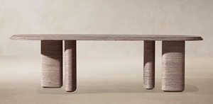 Ensemble de table à manger d'extérieur en teck contemporain, meubles de patio durables - Product Image 2