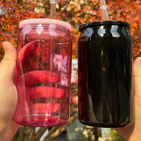 Entrepôt aux États-Unis Gelée transparente incassable 16oz 20oz Gobelets en plastique acrylique canette de soda avec couvercles pour vinyle UV DTF Personnalisation