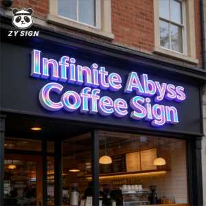 Insegna Personalizzata a Specchio Infinito con Lettere, Insegna LED <span class=keywords><strong>per</strong></span> Caffetteria Esterna, Logo Illuminato al Neon, Cartello Luminoso <span class=keywords><strong>per</strong></span> Attività Commerciali, <span class=keywords><strong>Auto</strong></span>, Casa - Product Image 1