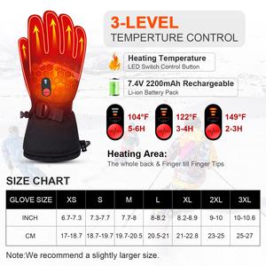 Per gli uomini e le donne salvatori guanti da sci impermeabili con Touch Screen e batteria riscaldata ricaricabile fornito al Canada Warehou - Product Image 3