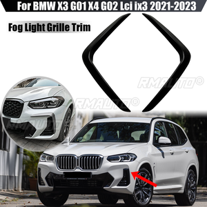 Cubierta embellecedora de rejilla para faros antiniebla y alerón delantero de parachoques para BMW X3 G01 X4 G02 LCI 20i 20d 30i 30d M40i M40d iX3 2021 2022 2023 - Product Image 1