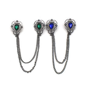 Elegante Imitação Pérola Azul Strass Em camadas Tassel Cadeia Gota Dangling Gravata Gravata Xaile Camisola Xaile Cadeia Clipes - Product Image 1