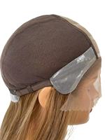 Perruque médicale en cheveux humains, entièrement nouée à la main, avec dessus en soie, sans colle, aspect naturel, faible densité, pour femmes souffrant de perte de cheveux, de cancer ou d'alopécie