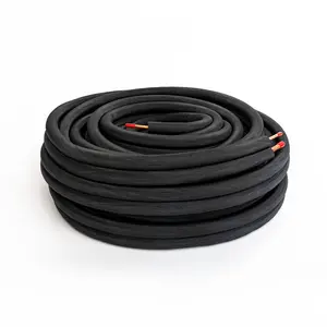1/4 "1/2" 3/8 "50 Ft. Set di tubi in rame coppia di tubi in rame tubo in rame isolato per condizionatore d'aria PE nero