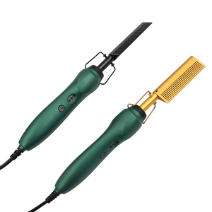 Electric Hair Straightening Comb Dual Use For Dry And Wet Hair Gold Black Rose Red Color With Styling Function - Product Image 5