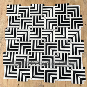 Wholesale Self-Adhesive Mosaic <strong>Tiles</strong> Wall Gold Inlaid <strong>White</strong> Peel and <strong>Stick</strong> Kitchen Backsplash Mosaic <strong>Tile</strong> - Product Image 5