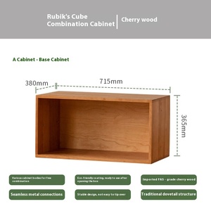 Mueble Combinado de Madera de Cerezo Maciza, Estilo Japonés Multifuncional, Soporte para TV, Librería, Moderno, para Ventana, Mesita de Noche - Product Image 6