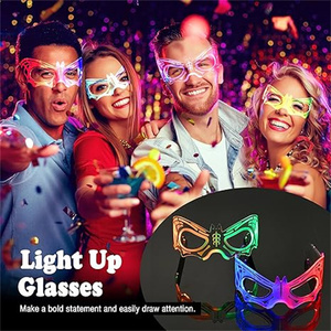 Lunettes LED <span class=keywords><strong>pas</strong></span> chères, lunettes futuristes lumineuses, lunettes punk lumineuses pour fête rave, accessoires néon, fête d'Halloween - Product Image 4