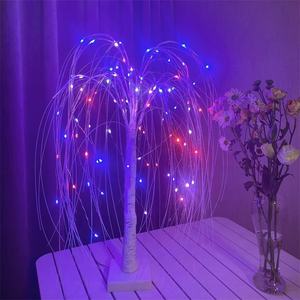 Árbol de mesa de bonsái blanco cálido, árbol iluminado, <span class=keywords><strong>sauce</strong></span> <span class=keywords><strong>llorón</strong></span>, árbol iluminado con control remoto, 1,5 pies, 2 pies, 192 LED, novedad - Product Image 5