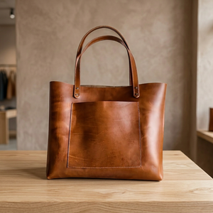 Sacs à main légers en cuir véritable marron avec fermeture éclair, imperméables, antivol, style classique et tendance, pour la Saint-Valentin - Product Image 5