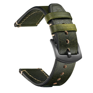 Correas de Reloj de Cuero Genuino de Lujo de Liberación Rápida de 20/22 mm con Hebilla de Acero Inoxidable, Correas de Repuesto de Cuero Vintage - Product Image 6