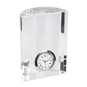 Crystal Desk <b>Clock</b> 110X80X40 Mm With <b>Roman</b> Numerals And Silver Frame - Product Image 3