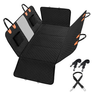 Funda Protectora Acolchada Negra para Asiento Trasero de Mascotas, Protector de Asiento de Coche Impermeable para Perros, Hamaca con Ventana de Malla - Product Image 1