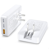 Pengisi Daya Ultra-tipis HNT Factory 45W 3 Port 45W GaN Dual C+ dengan Colokan US/EU/UK/AU untuk iPhone Samsung S25 S24 S23 S22