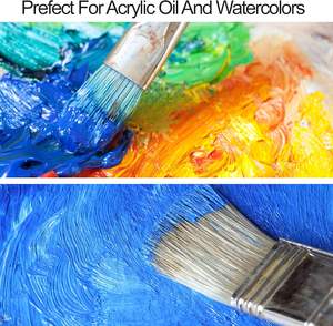 Pennello Set di 24 pezzi manici in legno <span class=keywords><strong>pennelli</strong></span> da disegno con <span class=keywords><strong>tela</strong></span> professionale <span class=keywords><strong>per</strong></span> colori acrilici a olio - Product Image 4