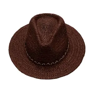 HUAYI HATS Custom Unisex Summer Sun Fashion Men Natural Raffia Braid Straw Hat