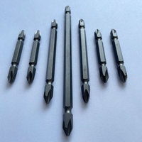 Set Bit Torx Dua Ujung Kekuatan Tinggi Kelas Industri Tahan Benturan Magnetik untuk Obeng Listrik 25mm 10 Buah Bahan Baja