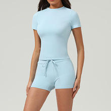 Sky Blue Shorts + short sleeves