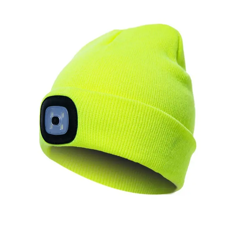 Unisex Beanie Hat with Light USB Rechargeable Headlamp Cap LED Lighted Winter Hat