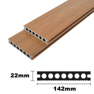 Wholesale Waterproof WPC <b>Decking</b> Panels Co-Extrusion Natural Wood Grain Square <b>Brushed</b> Anti-Slip Outdoor <b>Decking</b> - Product Image 3