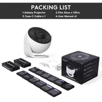Projecteur Galaxie Étoilée Veilleuse 13 Effets d'Affichage Rotation 360° sur Batterie Blanc Chaud Cadeau Enfants Décoration Chambre Vente en Gros