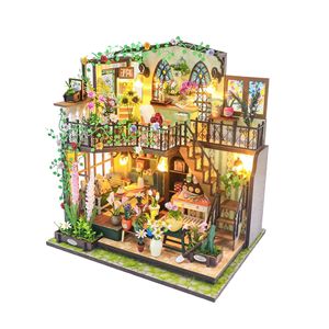 Kit de construction DIY Maison de fleurs Darcy, modèle 3D stéréo <span class=keywords><strong>à</strong></span> assembler, ornements en bois double couche, jouet de décompression pour adultes, cadeau - Product Image 1