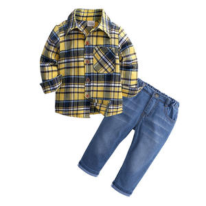 Ensemble de vêtements pour enfants tendance 2022, Setelan Baju Anak, printemps automne, chemise à manches longues pour enfants, jean, ensemble 2 pièces, vêtements pour garçons - Product Image 1