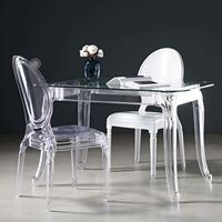 Modernes Design Klarer Acryl Quadratischer Hochzeits-Bankett-Esstisch Maßgefertigter Acryl-Esstisch und Stühle