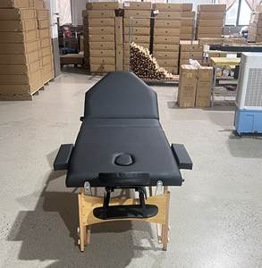 230kg Charge Réglable En Bois Professionnel Portable Noir <span class=keywords><strong>Table</strong></span> <span class=keywords><strong>Pliante</strong></span> <span class=keywords><strong>De</strong></span> <span class=keywords><strong>Massage</strong></span> <span class=keywords><strong>Pliante</strong></span> Salon Spa Beauté Lits avec 3 Zones - Product Image 2