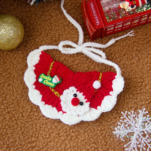 Handmade Knitted Cotton Collars Scarves Drool Bibs-Christmas Pet Decorations For <strong>Cats</strong> And Dogs Festive Dress-up Accessories