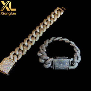 Custom Thick 25mm Miami Cuban Link Chain Ice Out Bling Zircon 18K Gold Plated Custom Length Necklace <b>Mens</b> Hop Jewelry - Product Image 4