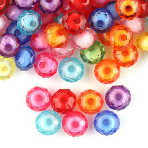 DIY аксессуары для рукоделия Акриловые Свободные разделители красочные прозрачные кубические квадратные круглые хрустальные бусины - Product Image 4