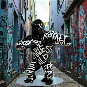 低関税手塗りグラスファイバー樹脂工芸品ゴリラキングコング像ドンキーコングモデル彫刻オランウータン像 - Product Image 5