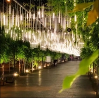 Guirlandes lumineuses RVB nouveau 10 tubes extérieur année pluie de météores LED noël étanche IP65 écologique 220V/110V boîte de couleur 20 arbre