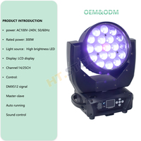 Profesional 19x15W RGBW Zoom Cabeza móvil Luz de escenario con relleno de fondo para conciertos y eventos
