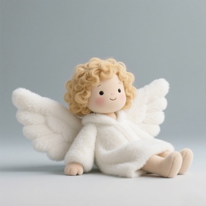 Poupée en peluche ange biblique personnalisée peluche douce avec ailes et auréole pour cadeau religieux et décoration de la maison - Product Image 4