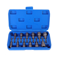 AUTO Ensemble de 12 embouts hexagonaux magnétiques robustes pour tournevis, manchons magnétiques pour l'entretien automobile
