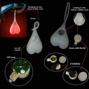 Feu arrière de vélo LED en forme de cœur, en silicone, étanche, clignotant, lumières d'avertissement, boules lumineuses, lampe - Product Image 4