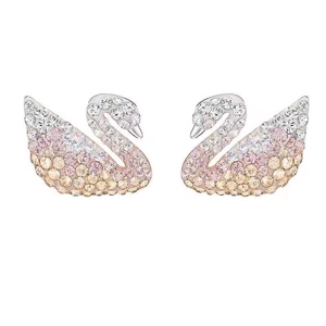 Pendientes de Lujo de Moda, Acero Inoxidable con Incrustaciones de Diamantes de Imitación, Pendientes de Cisne, Joyería Hipoalergénica de Alta Gama - Product Image 3