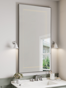 Miroir tunnel rectangulaire mural en acier inoxydable encadré - Product Image 4