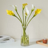 Fleurs artificielles en plastique de haute qualité, effet toucher réel, lys blancs pour centre de table, mariage, fête, décoration de la maison