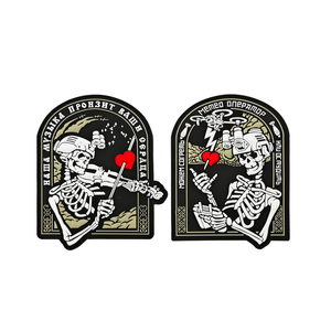 Patch en caoutchouc 3D Tête de mort homme, 2D 3D Dimensions, pour clubs de paintball, ski, moto, logos, équipement tactique, urgence, style russe, tactique - Product Image 3